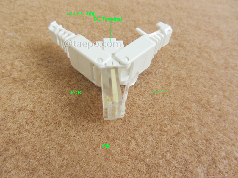 Illustrationsbilder für Modularer Stecker, CAT5E, RJ45, 8P8C, UTP, werkzeuglos