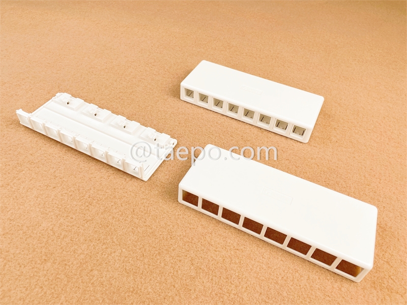 8-Port-Oberflächenbox, CAT5E, RJ45, 8P8C, UTP, 190x72x28 mm, AP-Stil, ohne Keystone-Jack