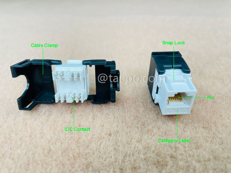 Illustrationsbilder für Keystone Jack, CAT6A, UTP, 8P8C, 180 Grad, AP-Stil