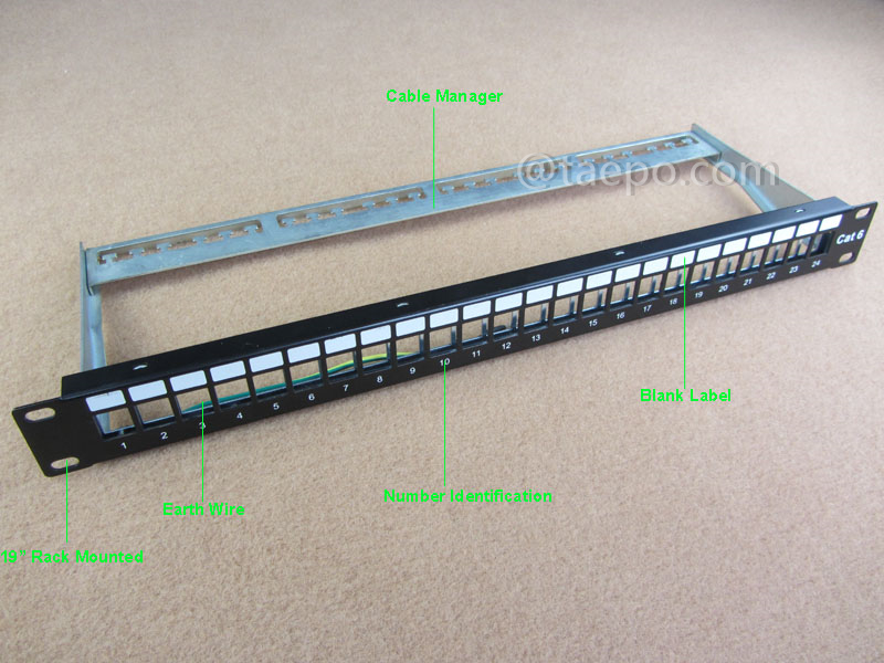 Illustrationsbilder für 24-Port Patchpanel, leer, für STP Keystone-Jack, 19