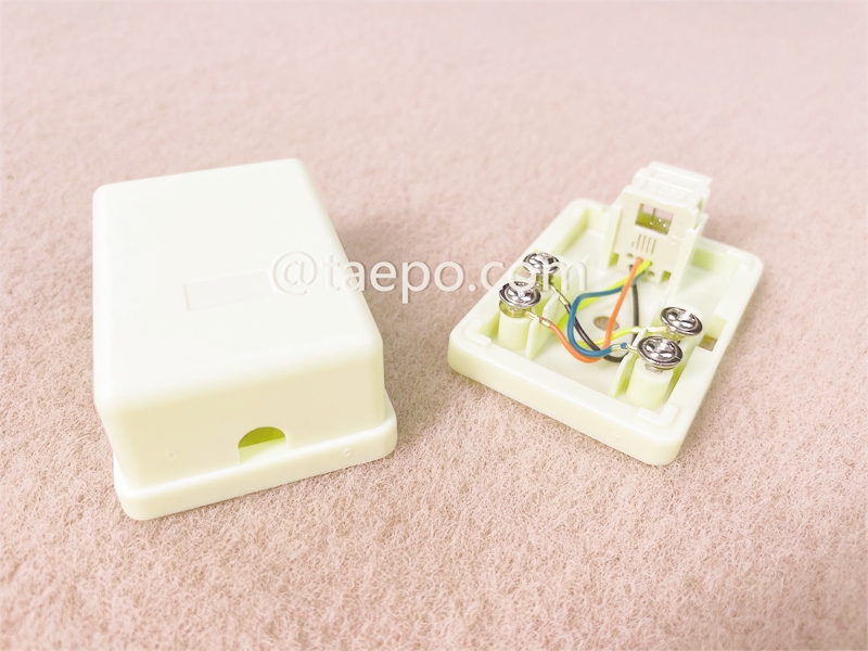 Anschlussbox für 1 Port, CAT3, 6P4C, 57x42x24mm