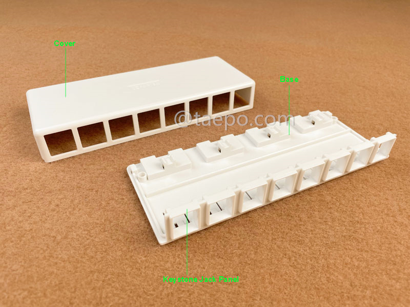Illustrationsbilder für 8-Port-Oberflächenbox, CAT5E, RJ45, 8P8C, UTP