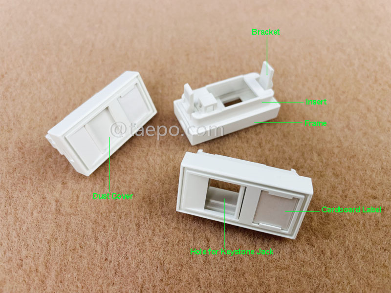 Illustrationsbilder für 1-Port-Einsatz für Faceplate, 22.5x45mm, französischer Stil