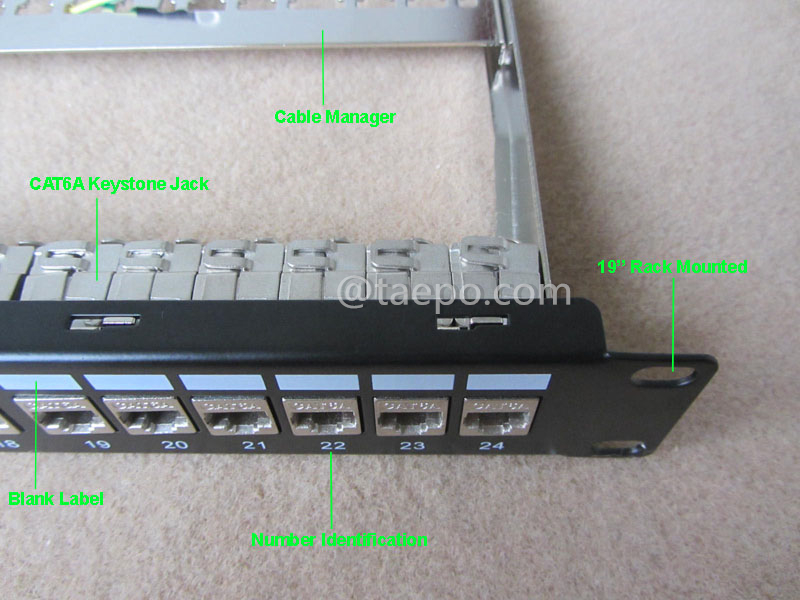 Illustrationsbilder für 24-Port Patchpanel, CAT6A, RJ45, STP, 19