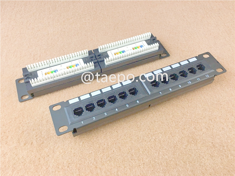 12-Port Patchpanel, CAT6, RJ45, UTP, 10