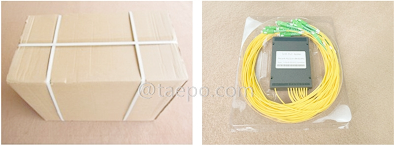 Verpackungsbilder für Glasfaser-Splitter, PLC, Kunststoffgehäuse, 1x8, mit SC/APC-Stecker