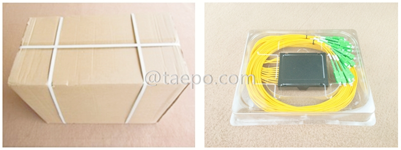 Verpackungsbilder für Glasfaser-Splitter, PLC, Kunststoffgehäuse, 2x8, mit SC/APC-Stecker