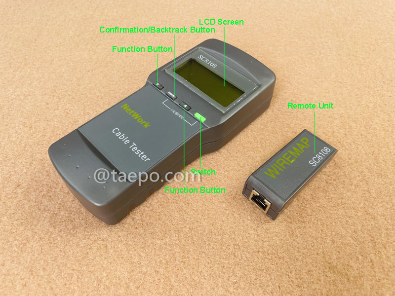 Illustrationsbilder des intelligenten Patchkabeltesters für RJ11/RJ45/BNC