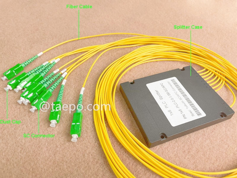 Abbildungen für Glasfaser-Splitter, PLC, Kunststoffgehäuse, 1x8, mit SC/APC-Stecker