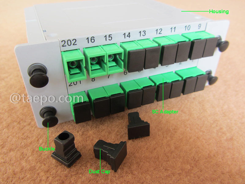 Illustrationsbilder für Lichtwellenleiter-Splitter, PLC, Kassetten-Typ, G657A, 2x16, 0,9 mm Loose Tube, mit SC/APC-Stecker