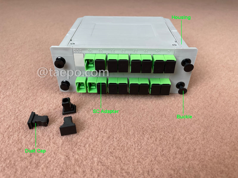 Illustrationsbilder für Lichtwellenleiter-Splitter, PLC, Kassetten-Typ, G657A, 1x16, 0,9 mm Loose Tube, mit SC/APC-Stecker