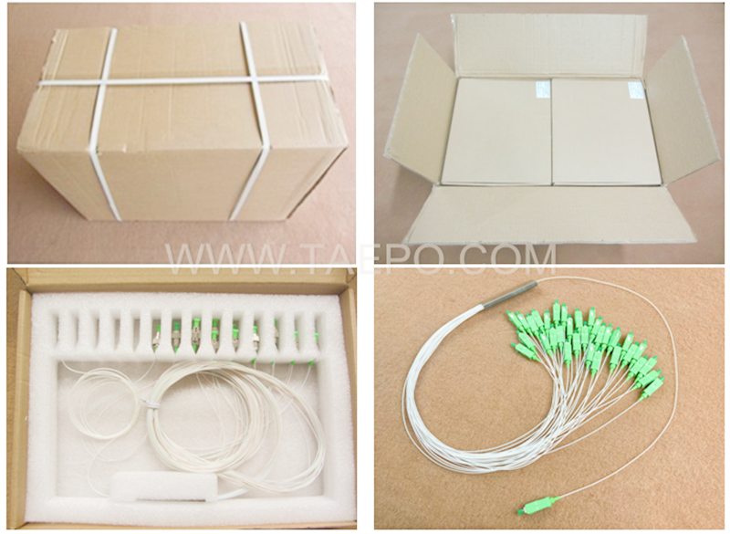 Verpackungsbilder des Lichtwellenleiter-Splitters, PLC, Stahlrohr, 1x32, mit SC/APC-Steckverbinder