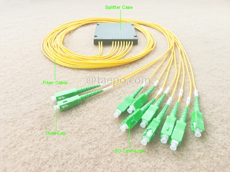 Illustrationsbilder für Glasfaser-Splitter, PLC, Kunststoffgehäuse, 2x8, mit SC/APC-Stecker