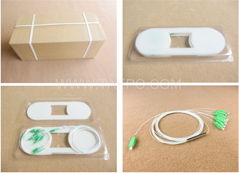 Verpackungsbilder für Lichtwellenleiter-Splitter, PLC, Stahlrohr, 1x8, mit SC/APC-Stecker