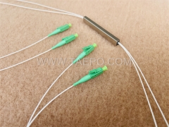 Lichtwellenleiter-Splitter, PLC, Stahlrohr, G657A, 2x2, 0,9 mm Loose Tube, 1 m, mit LC/APC-Stecker