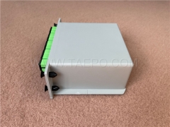 Lichtwellenleiter-Splitter, PLC, Kassetten-Typ, G657A, 1x16, 0,9 mm Loose Tube, mit SC/APC-Stecker