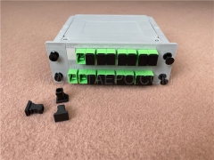 Lichtwellenleiter-Splitter, PLC, Kassetten-Typ, G657A, 1x16, 0,9 mm Loose Tube, mit SC/APC-Stecker