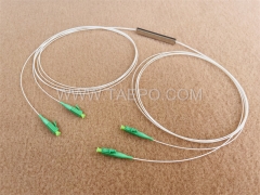 Lichtwellenleiter-Splitter, PLC, Stahlrohr, G657A, 2x2, 0,9 mm Loose Tube, 1 m, mit LC/APC-Stecker