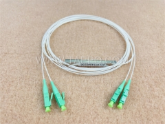 Lichtwellenleiter-Splitter, PLC, Stahlrohr, G657A, 2x2, 0,9 mm Loose Tube, 1 m, mit LC/APC-Stecker
