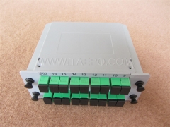 Lichtwellenleiter-Splitter, PLC, Kassetten-Typ, G657A, 2x16, 0,9 mm Loose Tube, mit SC/APC-Stecker