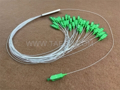 Lichtwellenleiter-Splitter, PLC, Stahlrohr, G657A, 1x32, 0,9 mm Loose Tube, 1 m, mit SC/APC-Stecker