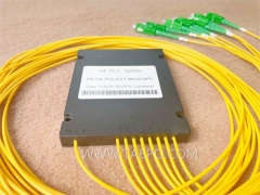 Glasfaser-Splitter, PLC, Kunststoffgehäuse, G657A, 1x8, 2 mm Loose Tube, 1 m, mit SC/APC-Stecker