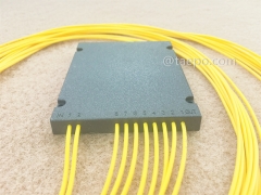 Glasfaser-Splitter, PLC, Kunststoffgehäuse, G657A, 2x8, 2 mm Loose Tube, 1 m, mit SC/APC-Stecker
